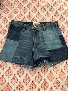 Dear John Patchwork Multi-Blue Denim Shorts